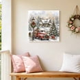 thumbnail image 6 of Canvas Wall Art, Vintage Christmas Framed Canvas Prints for Bathroom Kitchen, Winter Xmas Tree Truck Snowflake Country Gallery Wrapped Wall Decor for Home Office, Gifts, 10"x10" Ship Next Day, 6 of 9