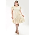 thumbnail image 1 of Vestido corto con olanes Roman Fashion /Tallas Extras, 4355 (Arena) beige 38, 1 of 5