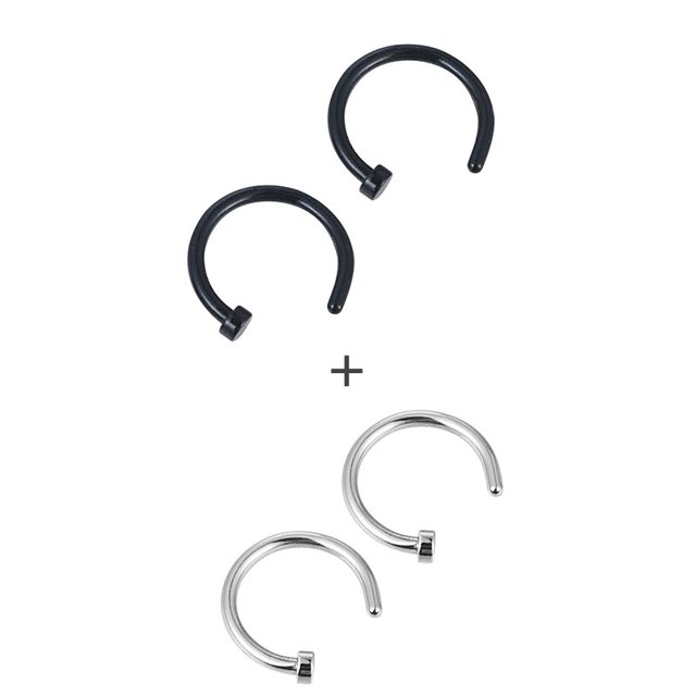 2 uds anillos de labios para mujer, anillo médico de titanio y acero para nariz falsa, Piercing para el tabique, anillo para la boca, Piercing falso para el cuerpo, aro de Clip Tan Jianjun unisex