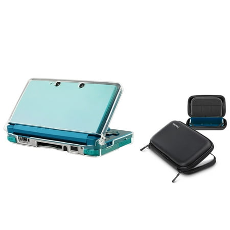 - Insten Clear Crystal Shell Case + Black EVA Protective Case Bag Pouch For Nintendo 3DS N3DS (2-in-1 Accessory Bundle)