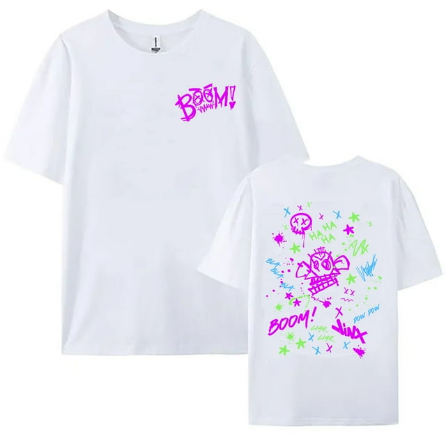 Jinx T-shirt Imprimé Singe Arcane, Manches Courtes, Coton, Décontracté, Graphique, Grunge
