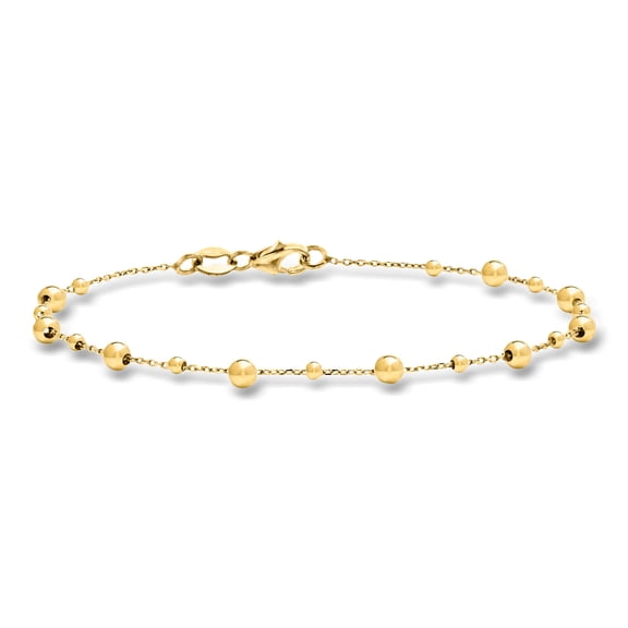 Ross-Simons Italian 18kt Yellow Gold Bead Station Bracelet, Women's, Adult