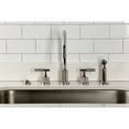 thumbnail image 3 of Kingston Brass KS8726KNLBS Convergent Double-Handle 4-Hole Widespread Kitchen Faucet with Knurled Handle 4-Hole and Brass Sprayer in Polished Nickel, 3 of 7