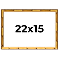 22x15 Frame Gold Bamboo Solid Wood Picture Frame | 0.75 Inch Moulding Width | Interior Frame Depth