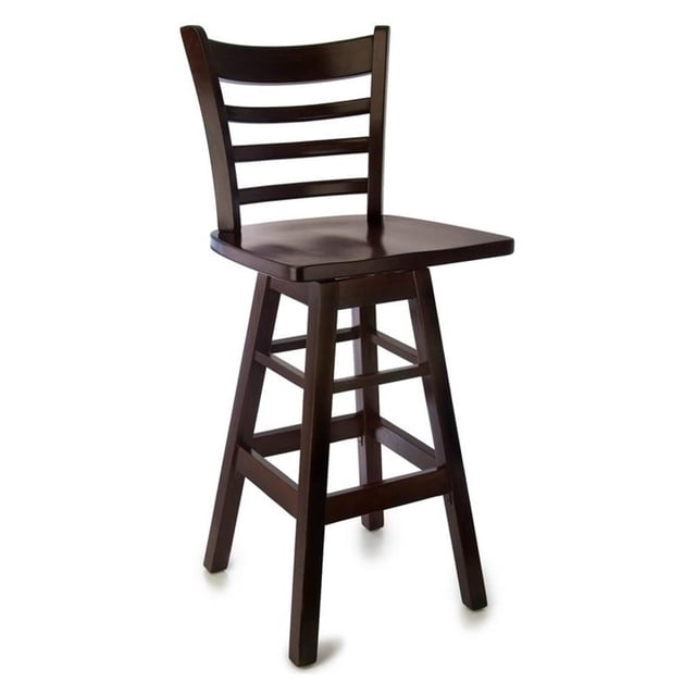 Beechwood Mountain Ladder Back 30" Swivel Bar Stool in Walnut