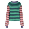 thumbnail image 4 of Ayfxijin Long Sleeve Shirts for Women,Women's Long Sleeved Top Striped T-shirt Loose T-shirt Round Neck Top/shirt, 4 of 5