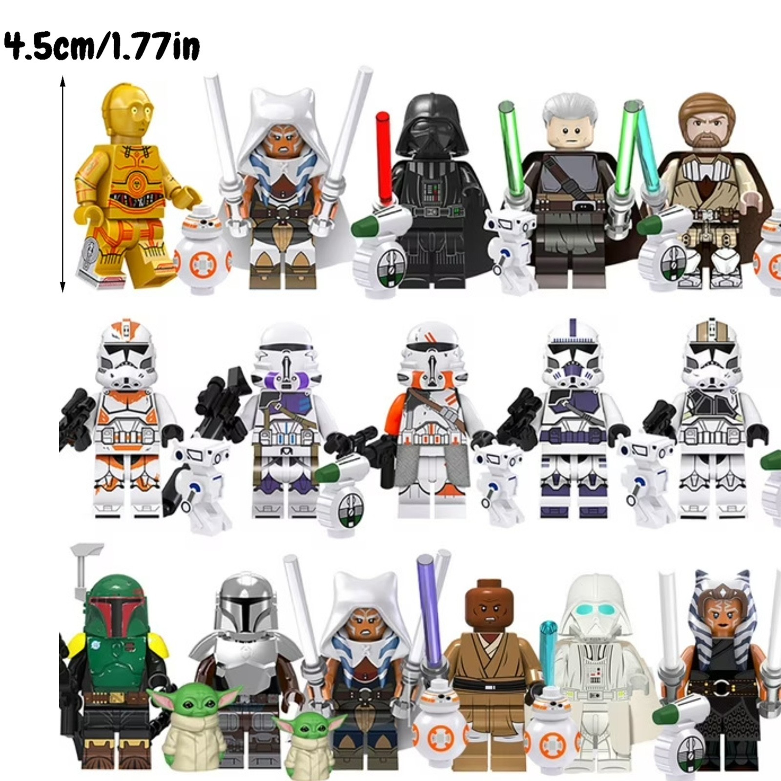 Space Wars Minifigure Action Figure Building Block Toys Set - 16 PCS -Mini Figurines Birthdays Christmas Gifts for Kids
