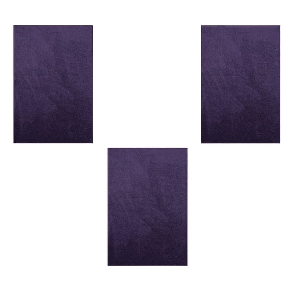 Furnishmyplace Furnish my Place Plush Solid Purple Color Rug Set of Area Rugs Set of 3 - 2'x3'