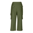 thumbnail image 6 of SAWOBUUN Kids Boys Girls Cargo Capri Pants School Uniform Elastic Waist Casual Straight Leg Cropped Trousers with Side Pockets, 6 of 7
