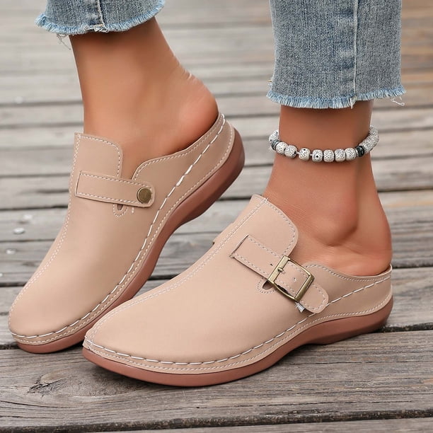 MKLEKYY Sandalias Ortopédicas para Mujer, Zapatos de Verano Lisos Informales Con Punta Abierta y Cuñas, Cómodos Zapatos de Playa, Sandalias, Zapatillas 456