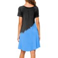 thumbnail image 4 of B91xZ Robes Maxi pour Femmes 2024 Col en V Manches Courtes Été Robe une Pièce Tendance pour Femmes, Bleu m, 4 of 4