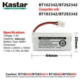 thumbnail image 3 of Kastar 600mAh Power Battery for BT-162342, BT-266342, BT-183342, 2 Pack, 3 of 5