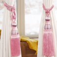 thumbnail image 3 of 2 clips de cortina para corbata, correas de cuerda para cortina, con borlas largas, cuerda de retención para decoración del hogar y cortinas de ventana de oficina, correas de cuerda para corbata (rosa) JM, 3 of 5