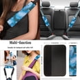 thumbnail image 5 of Uorisanigo Blue Marble Print 10 Pack Car Seat Covers Full Set Cars Steering Wheel Cover and Water Cup Coaster Seat Belt Pads Chapstick Holder Soft Decorative Auto Interior Fit Most Car SUV, 5 of 7