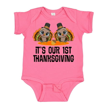 

Inktastic Twins First Thanksgiving Turkey Gift Baby Boy or Baby Girl Bodysuit