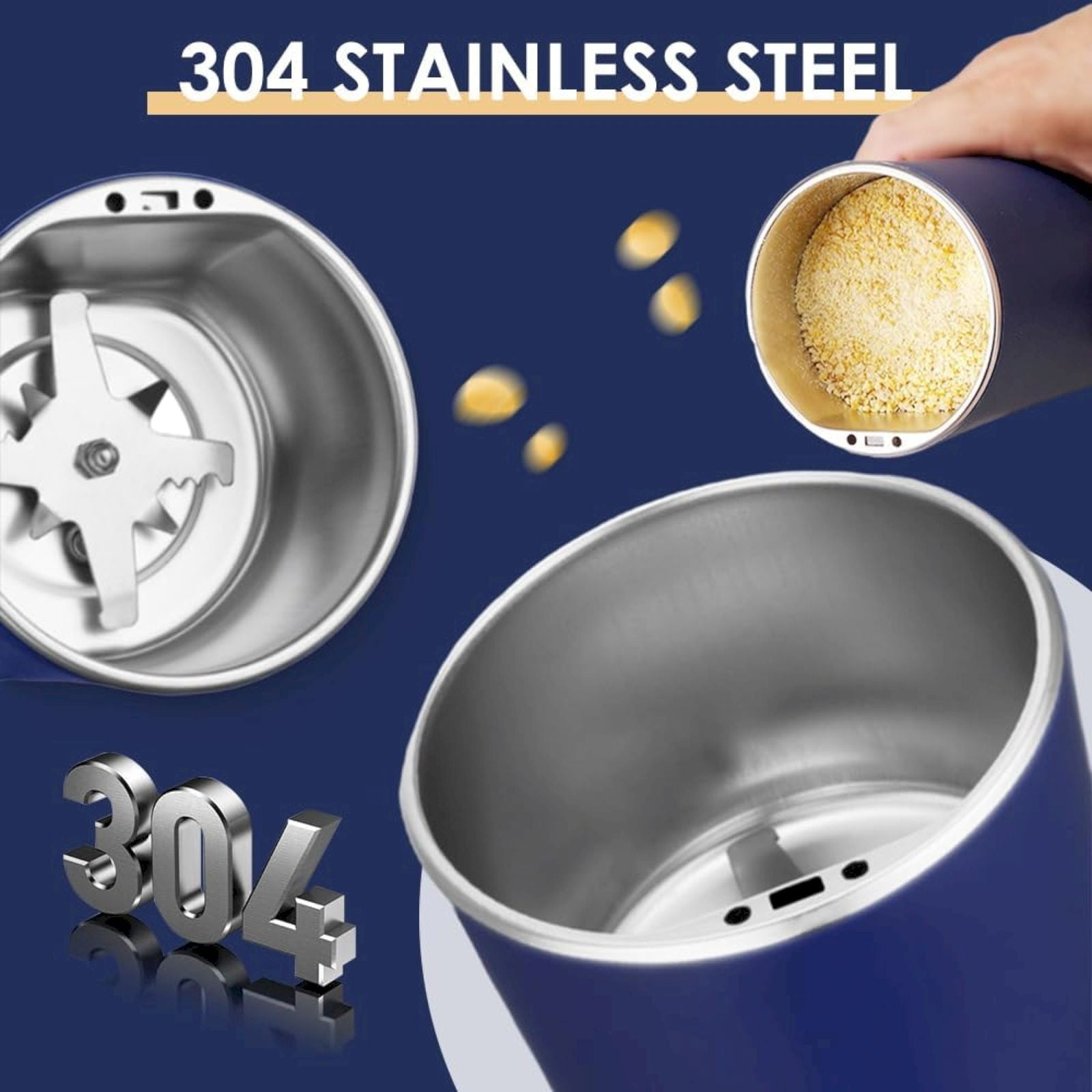 Clearance! Mini Stainless Grain Grinder 2025 New Multifunctional Grinding Machine Coffee Herb Grinder Upgrade One Button Stainless Grinding for One Piece Electric Grain Grinder