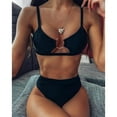 thumbnail image 3 of Conjunto de bikini sexy para mujer, traje de baño de corte alto, traje de baño femenino, traje de baño de viaje negro 1, 3 of 9