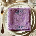 thumbnail image 5 of Vargottam Premium Cotton Muslin Napkins - Set of 12, 20-Inch Rich Purple Hues Whimsical Floral Vines Print, Soft and Absorbent Cloth Napkins for Dining, Decor, Weddings, Occasions, Table Linens, 5 of 7