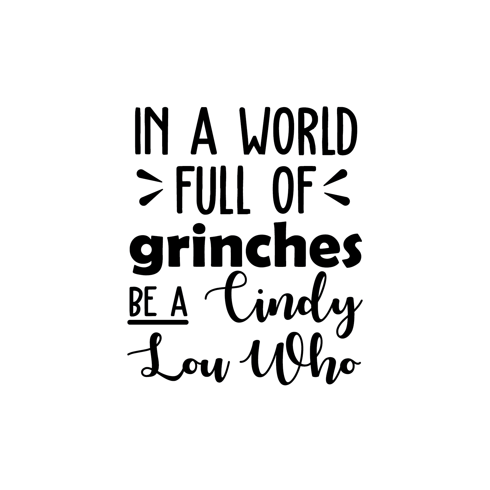 Vinyl Wall Art Decal - In A World Full Of Grinches - 26" x 22" - Fun Trendy Christmas Winter Season Quote For Home Living Room Playroom Office Work Coffee Shop Decoration Sticker