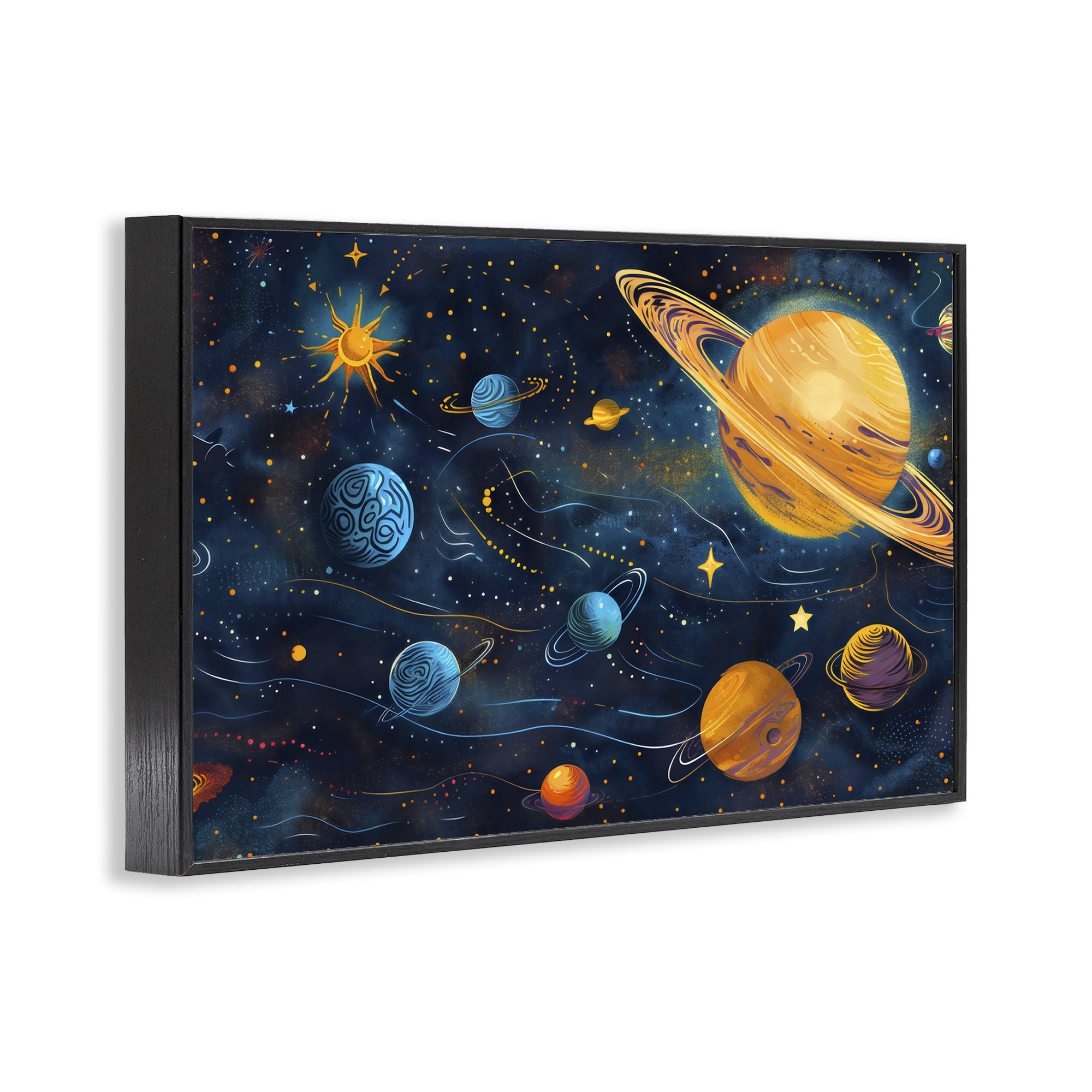 Stupell Industries Two Suns Galaxy Scene Black Framed Giclee Art, design by Creative Studio