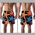 thumbnail image 3 of luoweisi Men's Beach Shorts Quick Dry Swim Trunks with Mesh Lining Starfish XL, 3 of 5