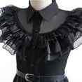 thumbnail image 4 of Kids Wednesday Addams Black Tulle Dress Girls School Dance Party Costume, 4 of 7
