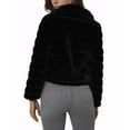 thumbnail image 3 of INSPIRE CHIC Women's Faux Fur Turn Down Collar Open Front Cropped Fluffy Jacket XS Black, 3 of 6