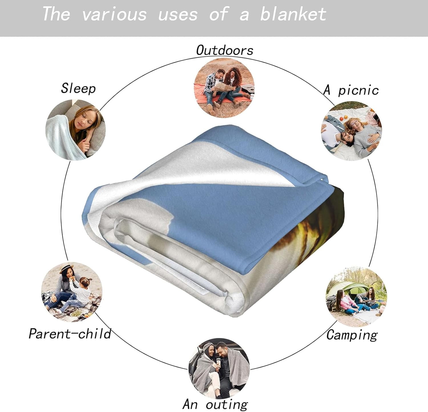Funny Gingerbread Blue Throw Blanket 50x60in Soft Lightweight Flannel, Food Cocoa Cup Creamy Candy Cane Star Blankets - Gifts for Adult, for Couch Office Travel Home Living Room Christmas Decor