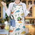 thumbnail image 6 of Colorful Dinosaurs Cacti Pattern Apron-Garden Aprons for Women with Pockets-Cotton Linen Waterproof Kitchen Cooking Gardening Aprons Adjustable for Kitchen,Cooking,BBQ and Salon 33x27 Inch, 6 of 7