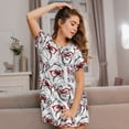 thumbnail image 3 of Sikiie Monkey Print Women's Short-sleeved Nightdress, Round Neck Pullover Nightdress Pajamas Summer Home Wear, 3 of 6