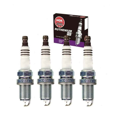 4 pc NGK Ruthenium HX Spark Plugs compatible with Honda Element 2.4L L4 2003-2011