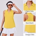 thumbnail image 4 of Pinspark Golf Shirts for Women Sun Protection Tennis Tank Top with Collar V Neck Racerback Athletic T-Shirt Lightweight Workout Tops Sleeveless Yoga Shirt, 4 of 6