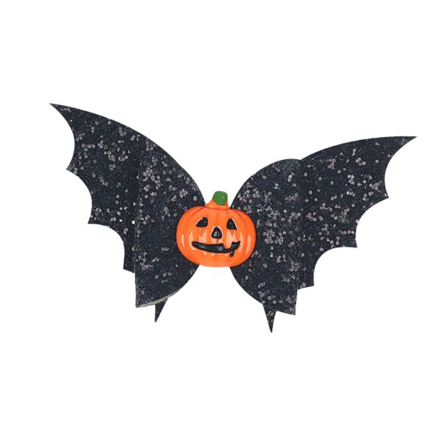 Pinza para el pelo con forma de lazo de Halloween, pasador para el pelo con forma de ala de murciélago para mujeres y niñas, bonito regalo, accesorios Negro