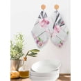 thumbnail image 2 of Spring Easter Kitchen Dish Towels for Drying Dishes Set of 2, Watercolor Flowers Rabbits Ears Bow Wooden Gray Waffle Weave Microfiber Hand Tea Bathroom Towels Quick Dry & Absorbent Towel 12x12, 2 of 7