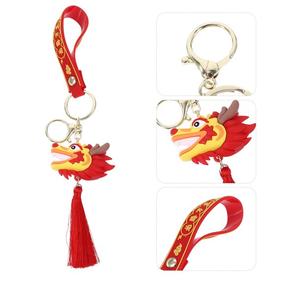 LEORX Cute Keyring Dragon Pendants Silicone Red For Adults Birthdays And Anniversaries 1 Set
