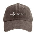 thumbnail image 3 of Mens Classic Baseball Cap Washed Jesus Cross Embroidered Dad Hat Casual Adjustable Curved Brim Cap, 3 of 4