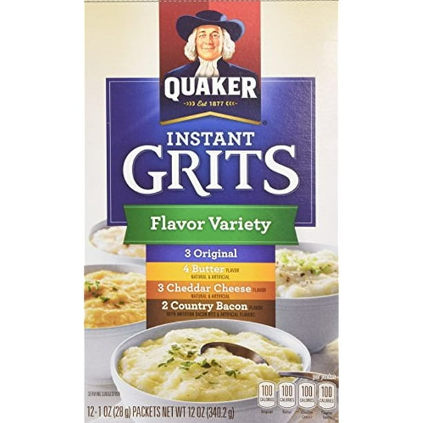 Quaker Instant Grits Flavor Variety, 12Count, Single Pack (Pack Of 3