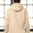 thumbnail image 3 of Elegant Comfort Sherpa-Lined Fleece Cotton Men's Hoodie, Soft & Breathable Midweight Pullover Sweatshirt, Casual Hooded Sweatshirt for Men,Large, Cream, 3 of 5