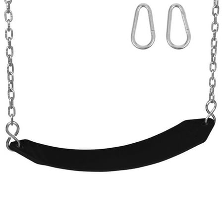 Swing Set Stuff Inc. Residential Belt Seat (Black) with 5.5 Ft. Uncoated Chains and