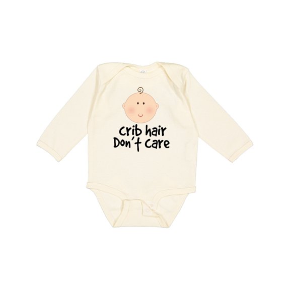 Inktastic Crib Hair Dont Care Funny Baby Clothes Boys or Girls Long Sleeve Baby Bodysuit