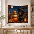 thumbnail image 5 of Dachshund with Pumpkins in Autumn Night, Whimsical Illustration for Dachshund Lovers, Animal Decor Art, Halloween Gift Tapestry Wall Hanging for Bedroom and Living Room, 5 of 7