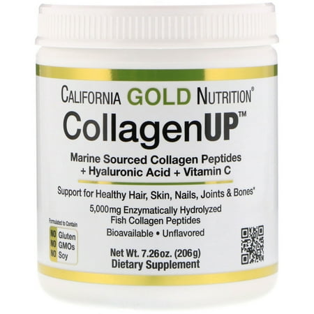 California Gold Nutrition  CollagenUP  Marine Collagen   Hyaluronic Acid   Vitamin C  Unflavored  7 26 oz  206