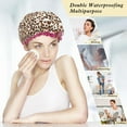 thumbnail image 2 of 4 Pieces Shower Cap for Women, Elastic and Reusable, Environmental Protection Hair Bath Caps, Double Waterproof Layers Bathing Hat, 2 of 6