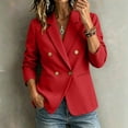 thumbnail image 3 of Kukoosong Women's Double Breasted Blazer, Casual Work Office Jacket with Gold Buttons and Lapel Collar for Business, Women's Classic Suit Jacket, 3 of 5