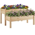 thumbnail image 5 of Yaheetech 2-Tier Elevated Planting Box Fir Wood Twin Beds for Garden Yard, Wood, 5 of 8