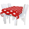 thumbnail image 2 of Coolnut 60"x60" Tablecloth White Polka Dot On Red Modern Table Cover for Home Decoration Spill Proof Cloth Washable for Dinner Picnic, 2 of 6