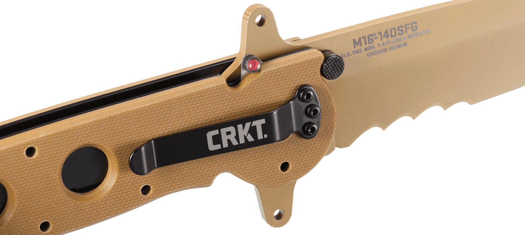CRKT M16-14DSFG Folding Knife with Liner Lock: 1.4116 Veff Serrations Blade, G10 Handle, Reversible Pocket Clip, M16-14DSFG