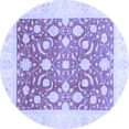 thumbnail image 1 of Ahgly Company Machine Washable Indoor Round Abstract Blue Modern Area Rugs, 6' Round, 1 of 4