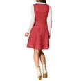 thumbnail image 3 of Vestido Pinafore INSPIRE CHIC sin mangas para mujer, vestido casual vintage de camiseta de ante sintético, L rojo, 3 of 6