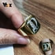 thumbnail image 2 of Vnox-Anillo de sello de inicial de A-Z pesado para hombres, joyería de dedo Punk gruesa, de acero inoxidable sólido, Color dorado, regalo personalizado, 2 of 4